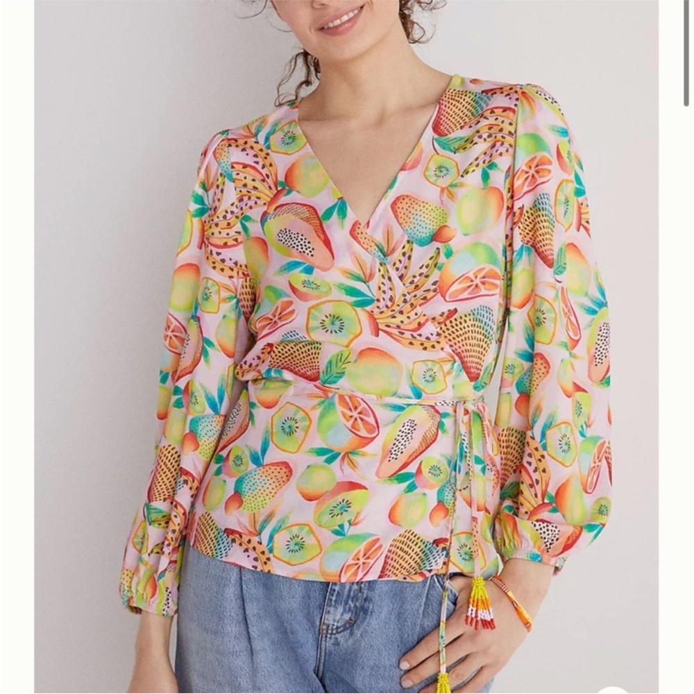 Anthropologie Farm Rio Rainforest Wrap Blouse